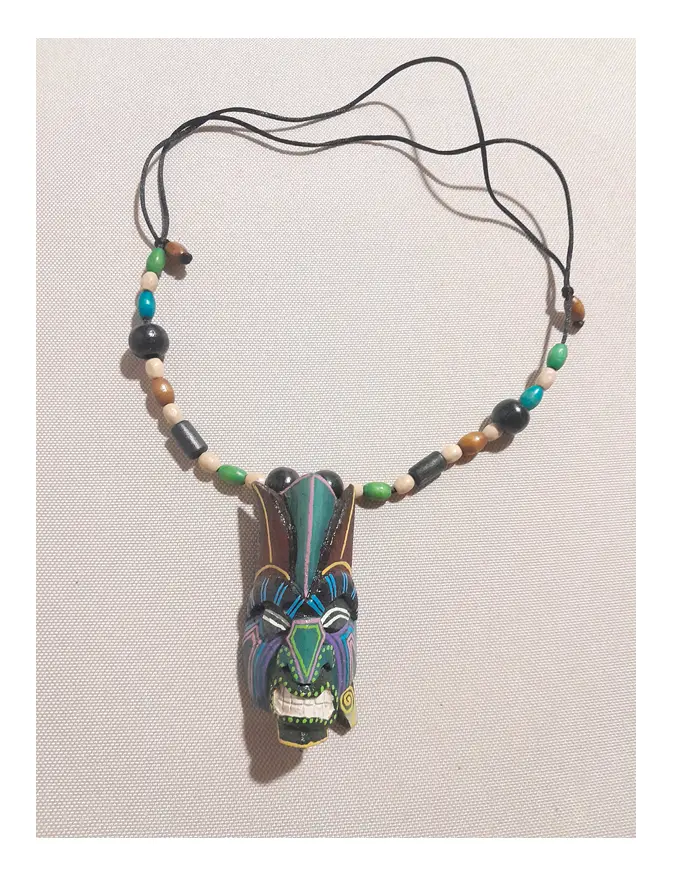 Original Boruca Native Borucadevil Mask Necklace - CR