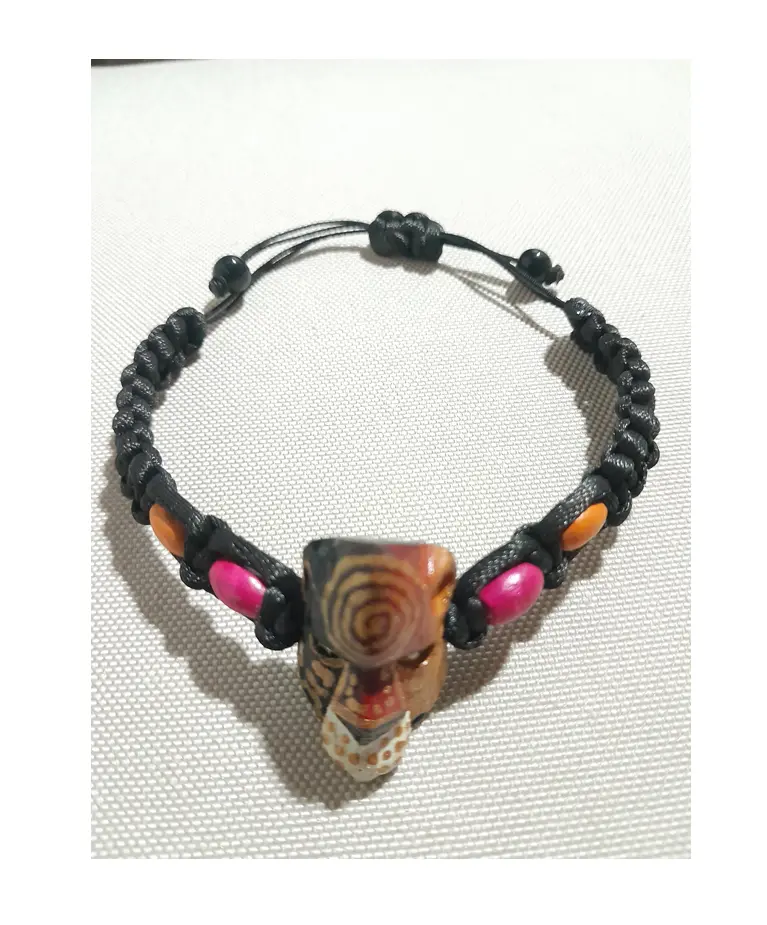 Original Boruca Native Mask Jaguar Wristband - CR