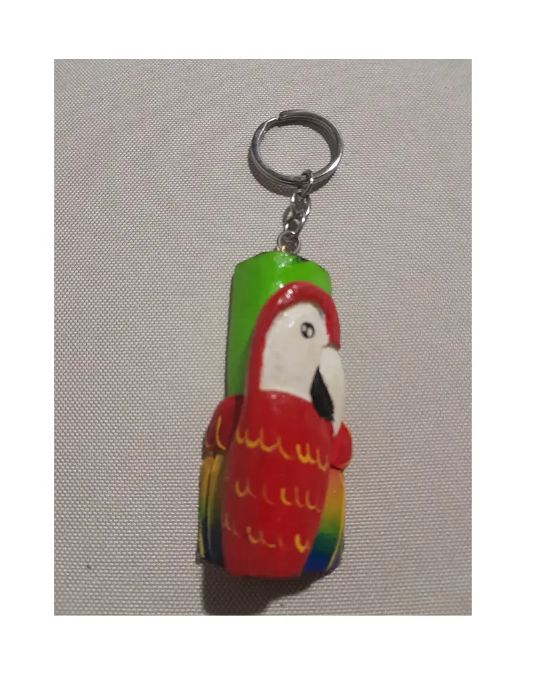 Original Boruca Native Red Parrot Keyholder - CR