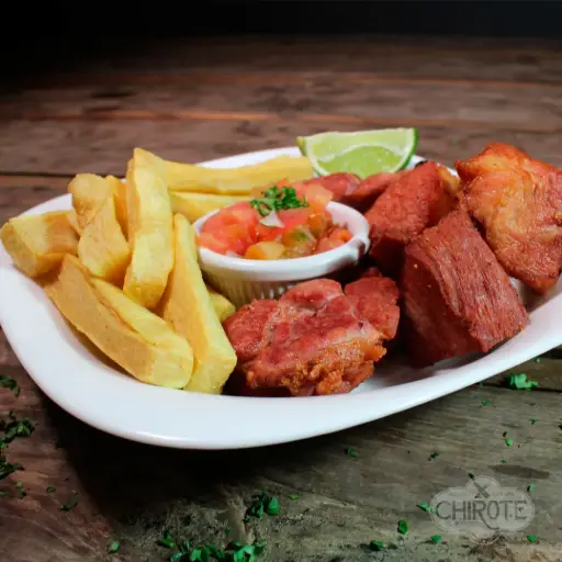 Pork Chicharron with Cassava - Chicharron de Carne y Yuca  Fresh home made - 10000