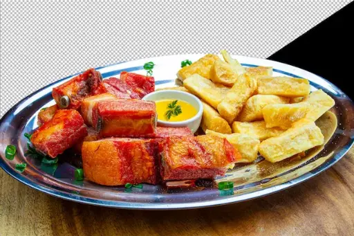 Deep fried Pork Ribs with Cassava - Costilla de Cerdo y Yuca  Fresh home made - 10000