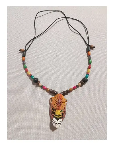 Original Boruca Native Mask Jaguar Necklace - CR