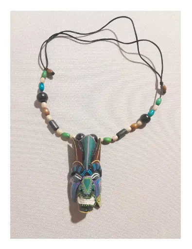 Original Boruca Native Borucadevil Mask Necklace - CR