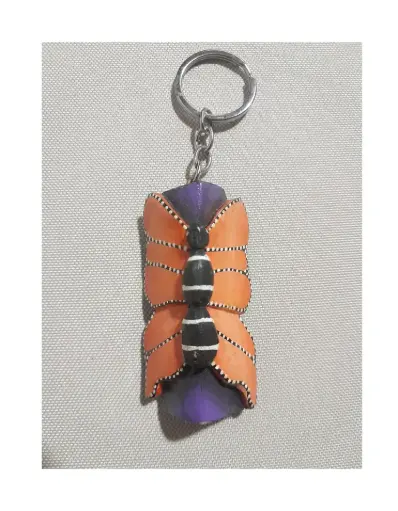 Original Boruca Native Orange Butterfly Keyholder - CR