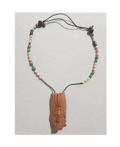 Original Boruca Native Mask Native Indian Necklace - CR