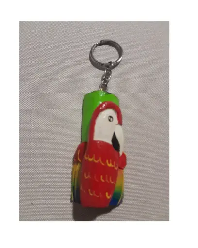 Original Boruca Native Red Parrot Keyholder - CR